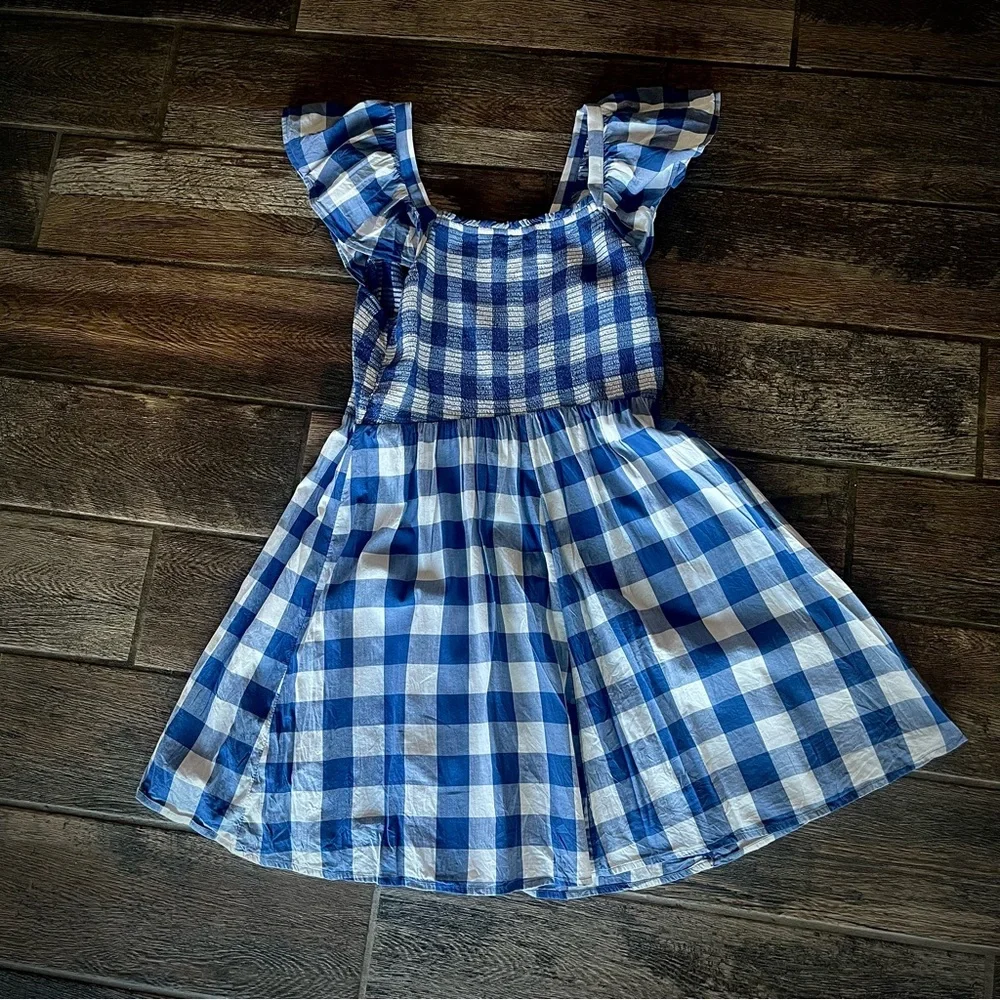 Old Navy blue & white checkered summer dress L - Picture 2 of 8